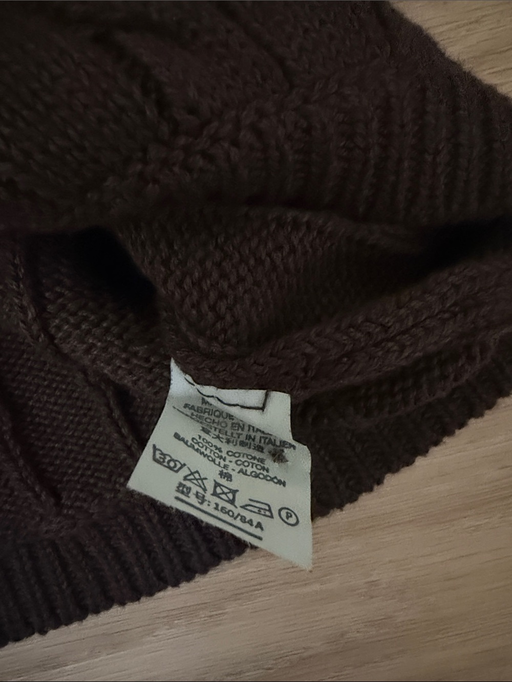 Brandy Melville Cable Knit Short Sleeve Cropped Cardigan - Dark Brown - Picture 3 of 9